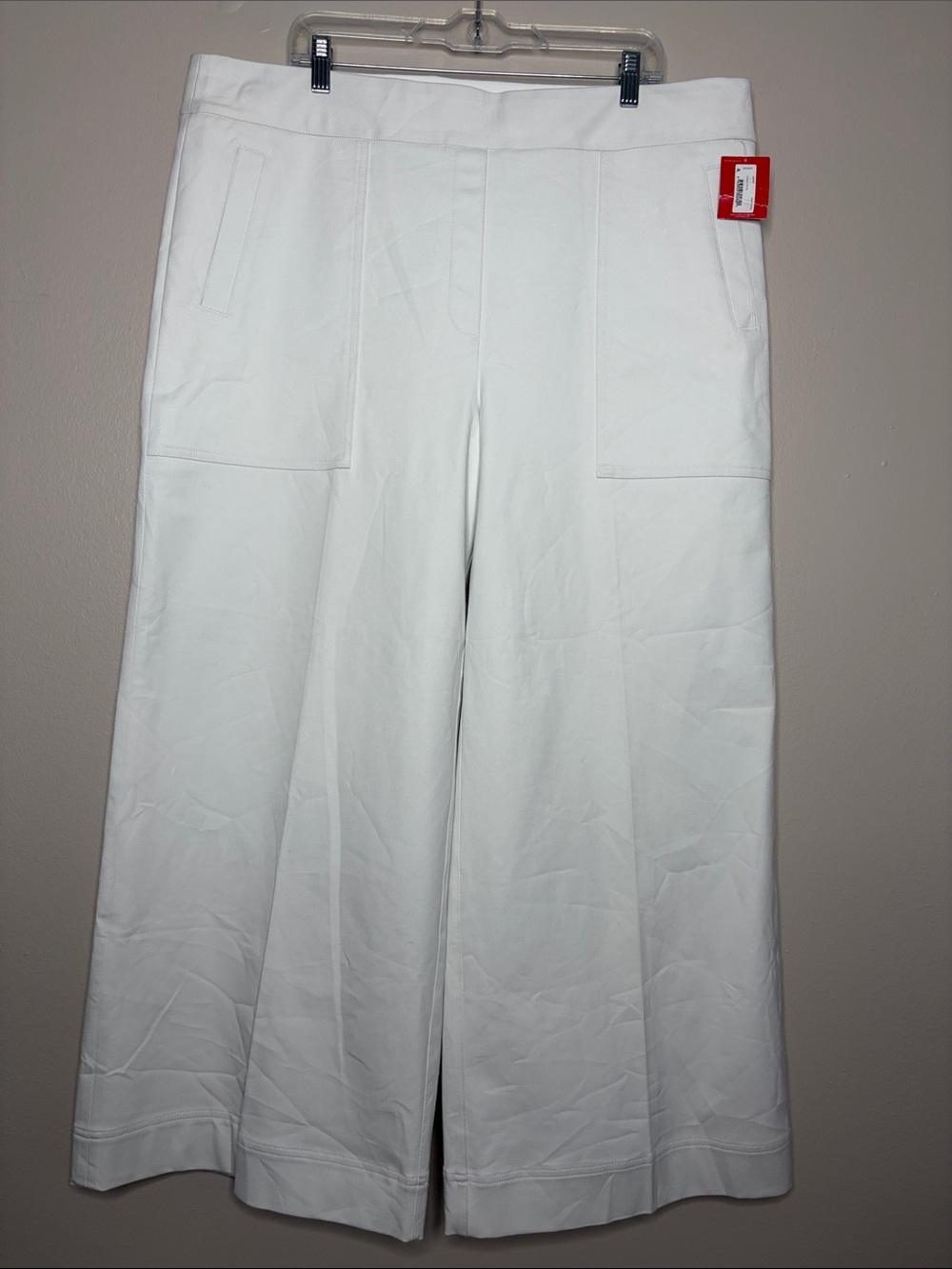 NWT SPANX Classic White On-The-Go Cropped Wide-Leg Pants 2X Tall